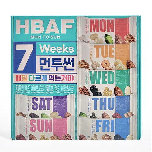 HBAF 바프 하루견과 먼투썬 7주 20g 49개입 (1개)_이미지