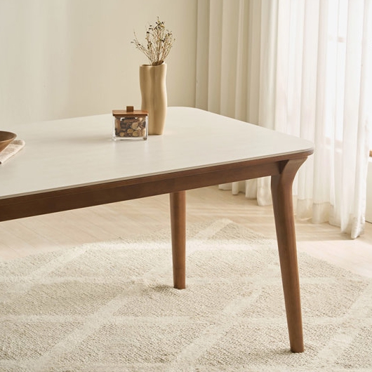 삼익가구 나폴리 포세린 세라믹 원목 식탁 1800 (의자별도)_이미지