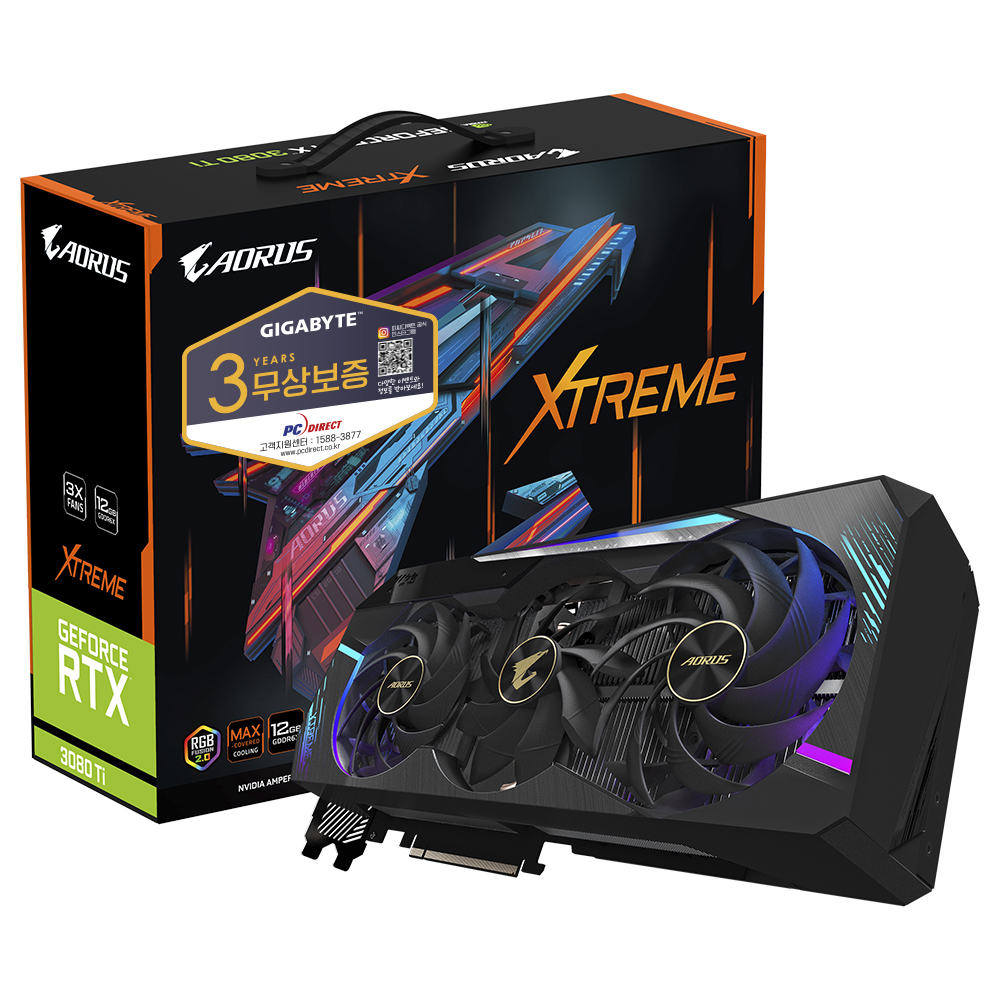 GIGABYTE AORUS 지포스 RTX 3080 Ti XTREME D6X 12GB 피씨디렉트