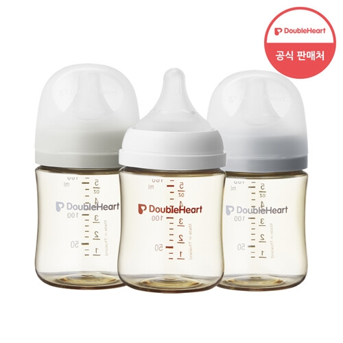 더블하트 3세대 160ml 싱글 트리플팩 젖병3개+젖꼭지S 3개_이미지