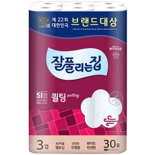 잘풀리는집 ㅤ퀼팅 30m (30롤) *3팩_이미지