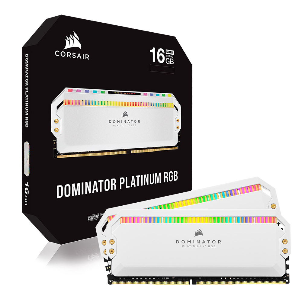 CORSAIR  DDR4-3600 CL18 Dominator Platinum RGB WHITE 패키지 [16GB(8Gx2)] 상품이미지