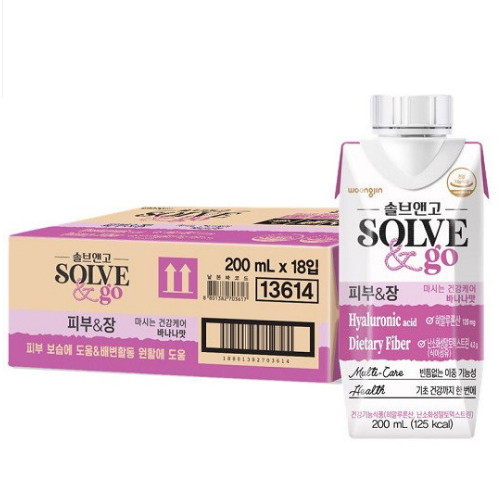 웅진 솔브앤고 피부&장 200ml 18팩 (1개)_이미지