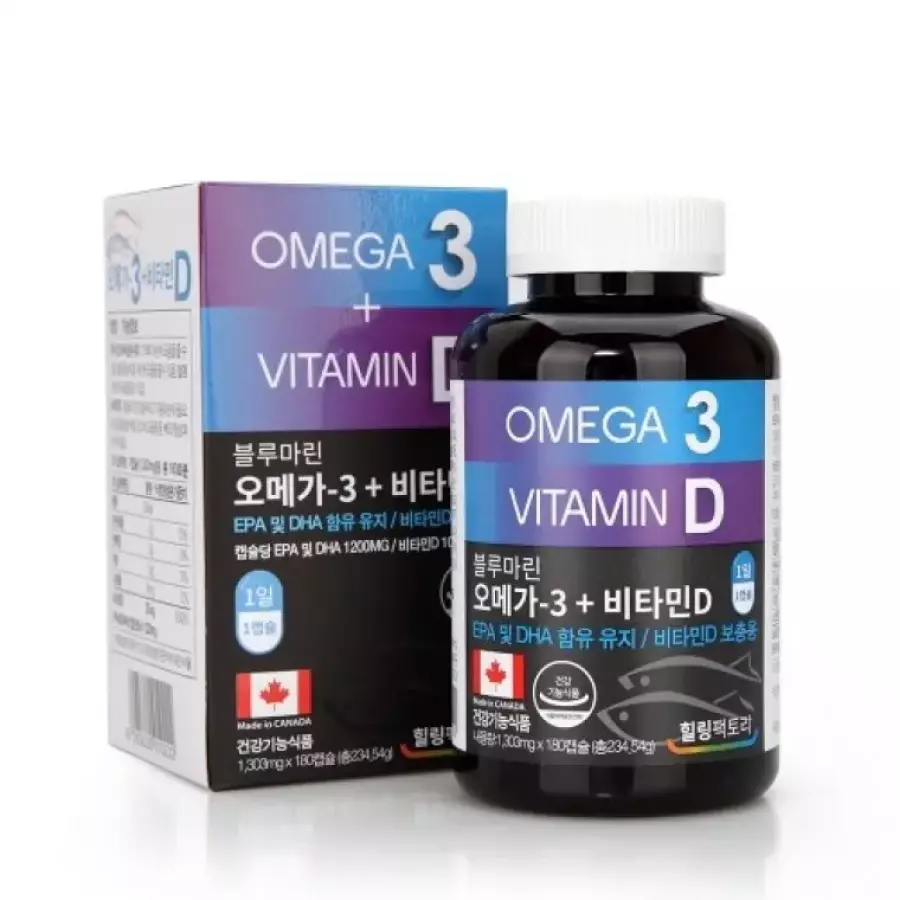 힐링팩토리 오메가3 + 비타민D 1303mg 180캡슐 (2개)_이미지