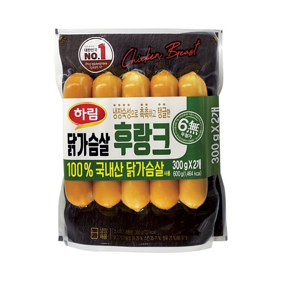 하림 닭가슴살 후랑크 600g (3개)_이미지