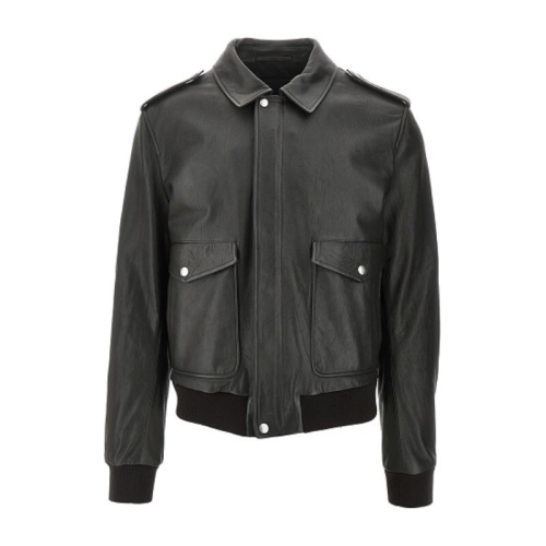 버튼 플랩 포켓 가죽 재킷 UPW604SOOO 18OK F0002