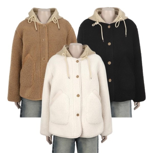 유씨엘에이 여성 뽀글이 탈부착 후디점퍼 UBCUJ50