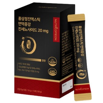 뉴트리커먼 <b>홍삼정</b>진액스틱 면역증강 진세노사이드 20mg 10g 15포