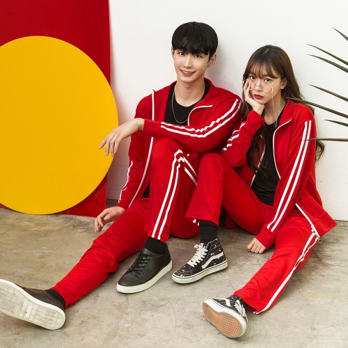 라이프 스타일 2선 트레이닝복 팬츠 적색 N9FST855 M