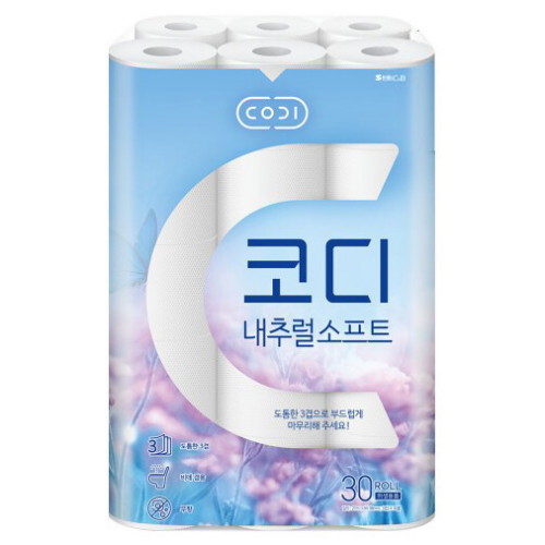 쌍용C&B 코디 내추럴 소프트 27m (30롤) (9팩)