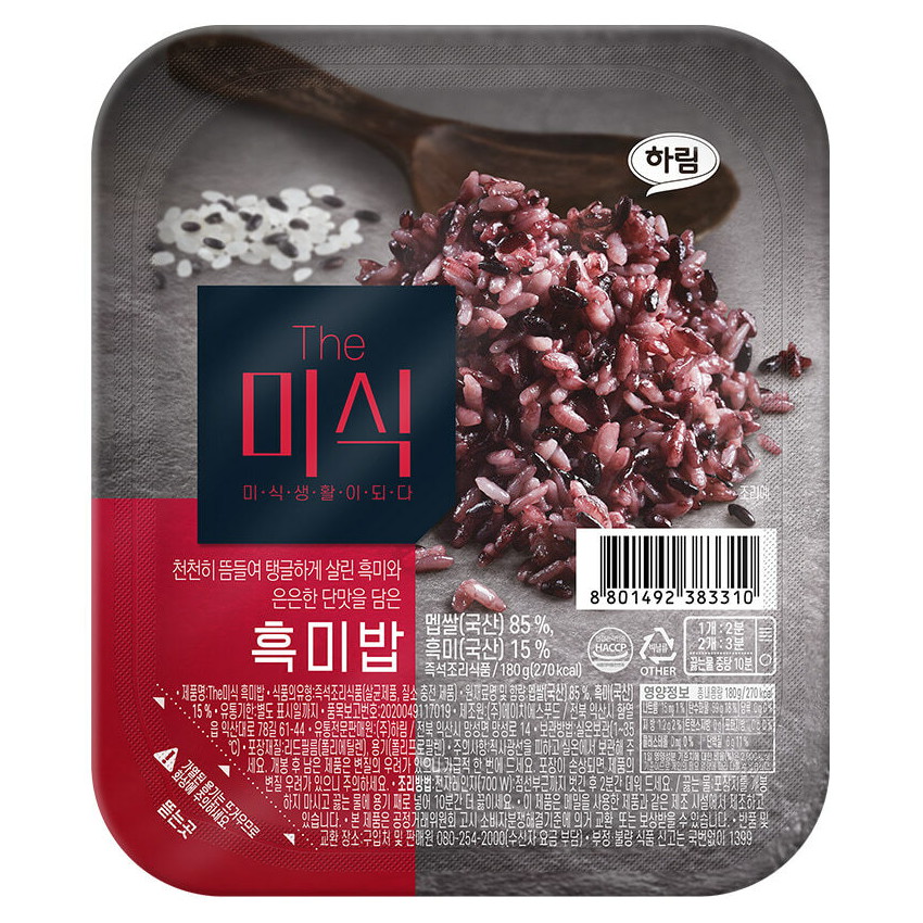 하림 The미식 흑미밥 180g이미지입니다. 누르면 해당 게시물로 새창이동합니다.