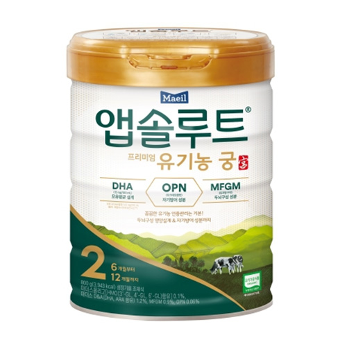 매일유업 2021 앱솔루트 프리미엄 유기농 궁 2단계 800g (1개)_이미지