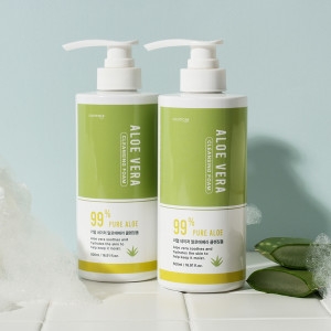 화인글로벌랩 코스메이트 리얼 네이처 알로에베라 클렌징폼 500ml (2개)