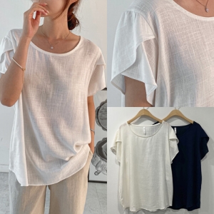 위쉬몰 GO 린넨튤립소매블라우스 P600H306 빅사이즈