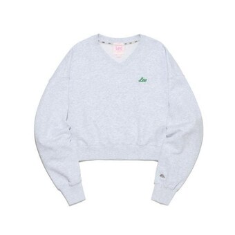 LEE 셀럽픽 우먼 유니온 로고 브이넥 크롭 맨투맨 라이트 그레이 LE2401CR60<b>LG</b> 66291