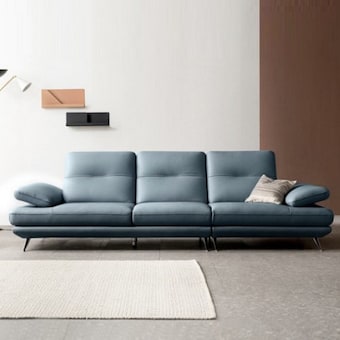 자코모 엘리쉬 기능성 슈렁큰 천연<b>가죽</b> <b>소파</b> 3.5인용