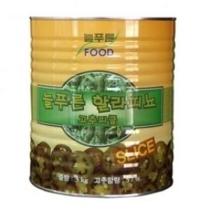 늘푸른푸드 늘푸른 슬라이스 할라피뇨 3kg 고추피클_이미지