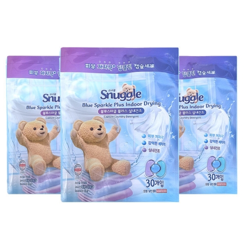 유니레버 스너글 블루스파클 플러스 실내건조 30개입 (3개)