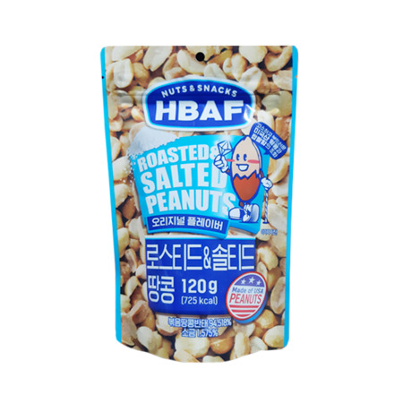 HBAF 로스티드 앤 솔티드 땅콩 120g (12개)_이미지