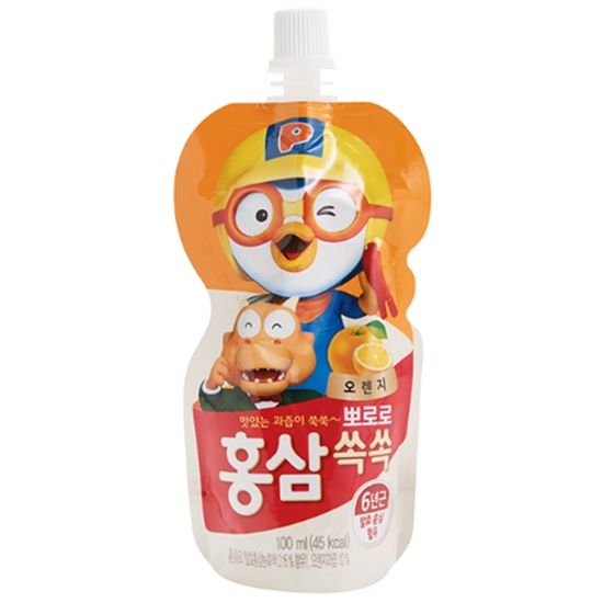 팔도 뽀로로 홍삼쏙쏙 오렌지 100ml 10포 (4개)