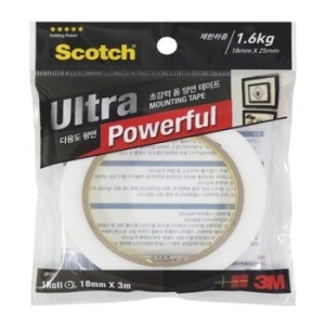 3M 생활용품 초강력 다용도 폼 양면테이프 UP130 1.1mm x 18mm x WT300662960 1EA 자재_이미지