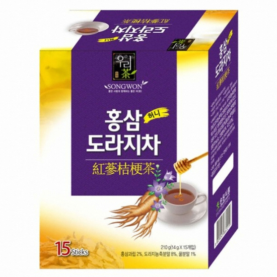 송원식품 우리차 홍삼 허니 도라지차 15T이미지입니다. 누르면 해당 게시물로 새창이동합니다.