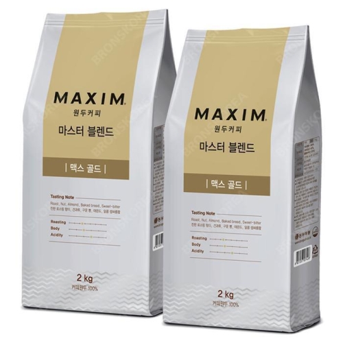 동서식품 맥심 원두커피 마스터 블렌드 맥스 골드 2kg (2개)_이미지