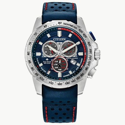 시티즌 Promaster MX Chronograph Dual Time Blue Dial and Strap BL5571-09L Pr.._이미지
