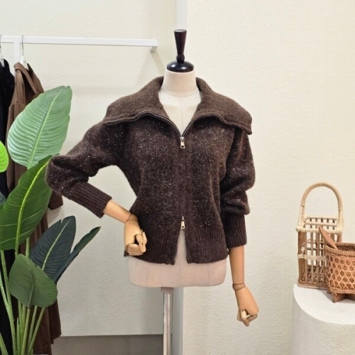 포커스 스팽글 빅카라 집업 가디건 FW5K3KC32795_이미지