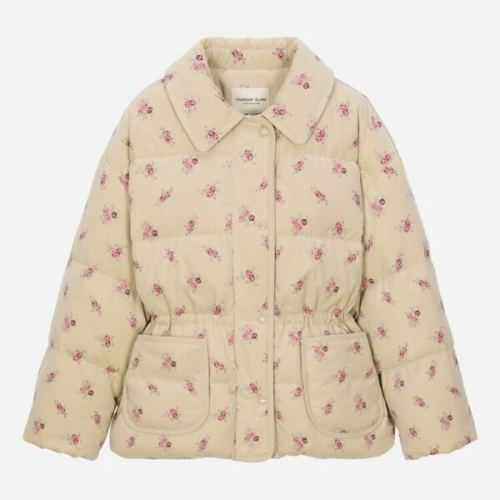 써스데이아일랜드 여성 플라워 하프 덕 다운 점퍼 T258MDJ237W_이미지