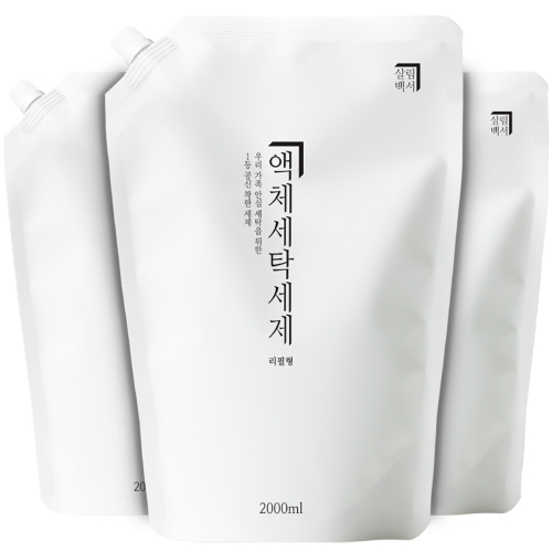 살림백서 액체 세탁세제 겸용 리필 2L (3개)_이미지