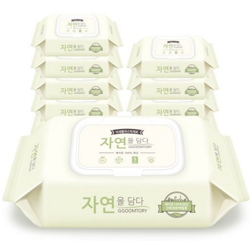 꿈토리 ㅤ자연을 담다 물티슈 캡형 70매 (10팩)_이미지
