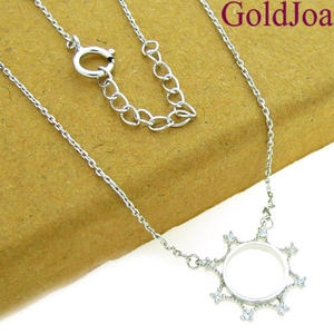 메디쉬재팬 세련된 일체형 큐빅 실버목걸이 41597c 여성목걸이_이미지