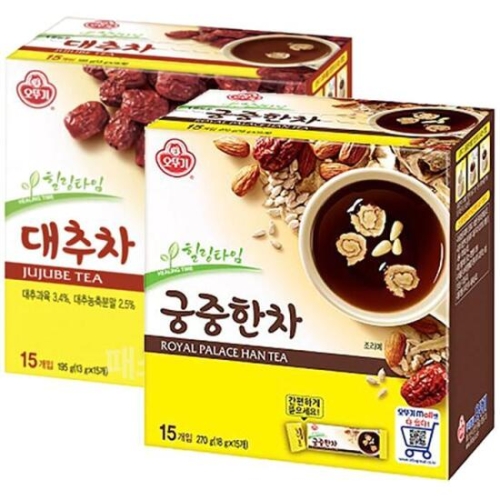 오뚜기 대추차 15T + 궁중한차 15T이미지입니다. 누르면 해당 게시물로 새창이동합니다.
