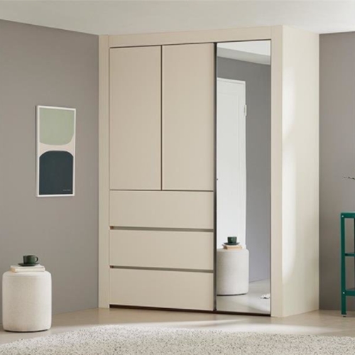 한샘 바이엘 소프트 작은방 거울 붙박이장 데일리서랍형(155cm)