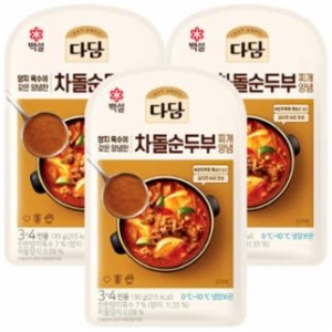 CJ제일제당 다담 차돌 순두부 찌개양념 130g (3개)_이미지