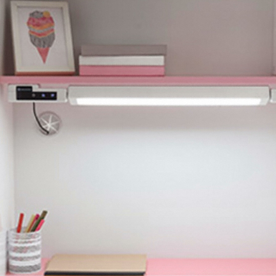 에보니아 레이 전면책상 1200+3단서랍장+LED스탠드 (120x59cm)_이미지