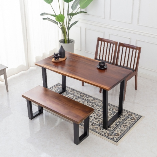 예작퍼니처 예작 고급 장미원목 우드슬랩 식탁 1350 (의자별도)_이미지