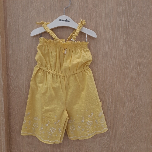 압소바 늦봄 여름 초가을 유아 여아 슬리 자수 OA AX3-24201 인디블루 100