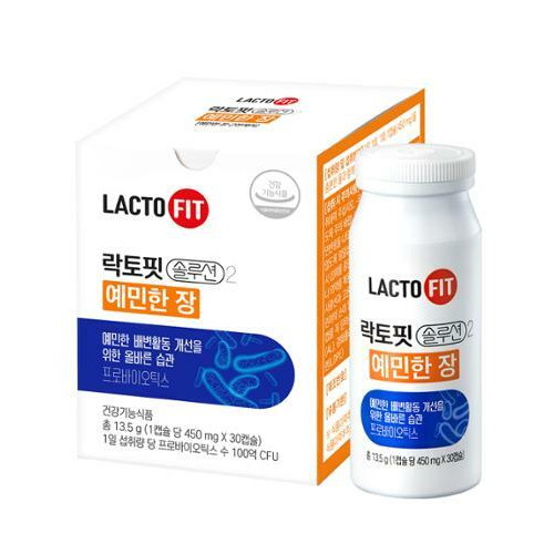 종근당건강 락토핏 솔루션2 예민한 장 450mg 30캡슐 (4개)_이미지