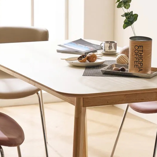 BIF보루네오 마르체 롤리 자작나무 HPM 사각 원목 식탁 1800 (의자별도)_이미지