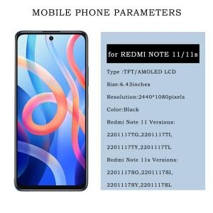 ������ Redmi Note 11�� 6.43��ġ ȭ�� 2201117 TG �������� �ִ� TI LCD ���÷��� 11s�� Touch SG