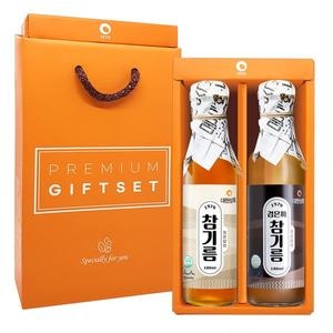 대현상회 저온압착 참기름 검은깨참기름 180ml 2병 선물세트