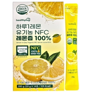 헬씨허그 하루1<b>레몬</b> <b>유기농</b> NFC <b>레몬</b><b>즙</b> 20g 14포