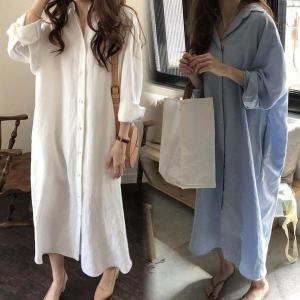 모아 여자 남방 옆포켓 롱 원피스 500251 패션 S13870081_이미지