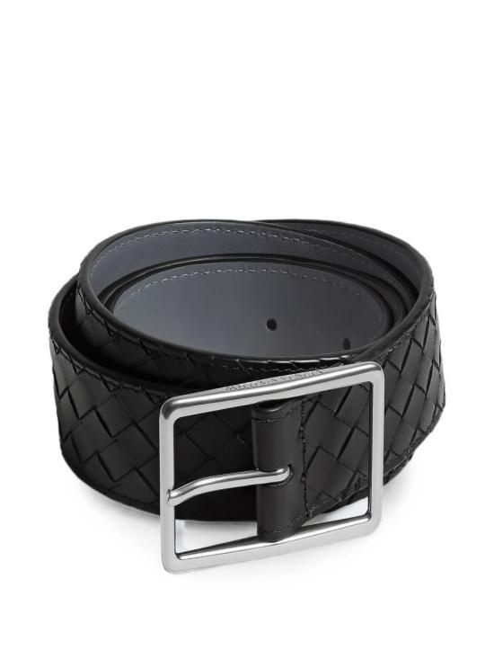 보테가베네타 인트레치아토 피콜로 벨트 796783V6PD1 1263 Black thunder silver_이미지