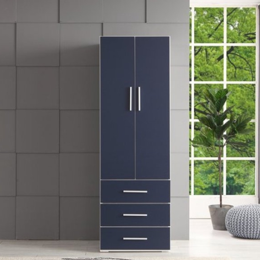 BIF보루네오 레트로 슬림 서랍셋달린 도어 옷장 600_이미지