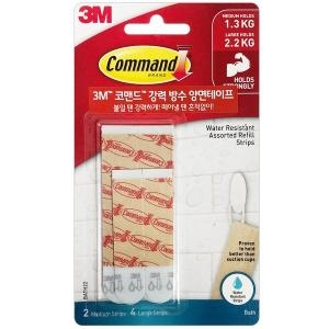 3M 코맨드 욕실용 강력방수 양면테이프 욕실 테이프 2매입