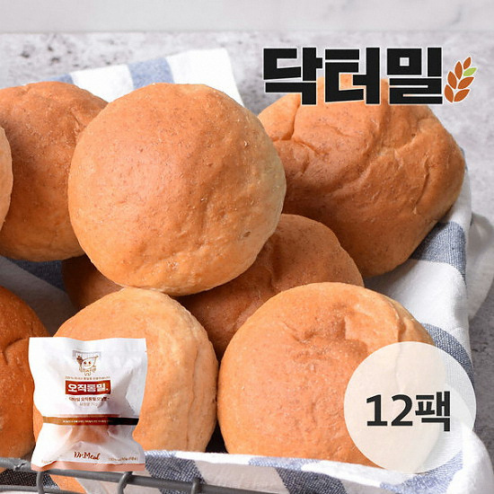빅터컴퍼니 닥터밀 오직통밀 모닝빵 70g (12개)_이미지