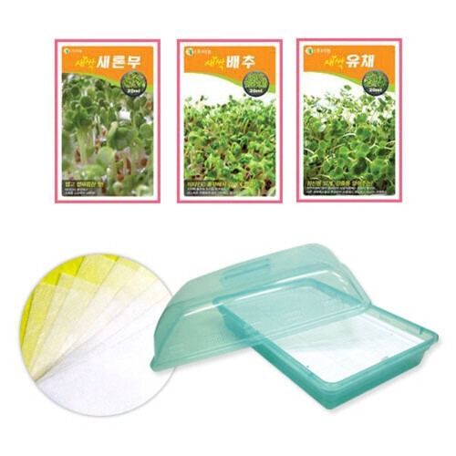 다농 새싹재배기 중 +부직포+ 새싹새론무, 새싹배추, 새싹유채씨앗 각30g_이미지